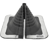 Oatey 1/4" - 4" dia. Pipe, Retro Master Flash Split Collar Corrugated Roof Flashing, 8" x 8" base - Image 2