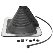 Oatey 1/4" - 4" dia. Pipe, Retro Master Flash Split Collar Corrugated Roof Flashing, 8" x 8" base - Image 3