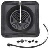 Oatey 1/4" - 4" dia. Pipe, Retro Master Flash Split Collar Corrugated Roof Flashing, 8" x 8" base - Image 4