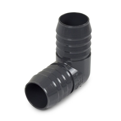 Spears 1-1/4" Barbed Insert 90° PVC Elbow, Sch 40, Gray