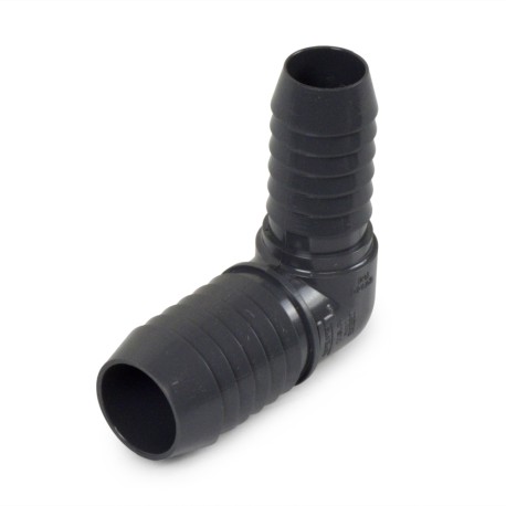 Spears 1" x 3/4" Barbed Insert 90° Reducing PVC Elbow, Sch 40, Gray
