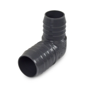 Spears 1-1/2" x 1-1/4" Barbed Insert 90° Reducing PVC Elbow, Sch 40, Gray - Image 1