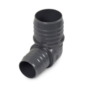 Spears 2" x 1-1/2" Barbed Insert 90° Reducing PVC Elbow, Sch 40, Gray - Image 1