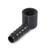 Spears 1/2" Barbed Insert x 1/2" Female NPT 90° PVC Elbow, Sch 40, Gray - Image 1