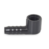 Spears 1/2" Barbed Insert x 1/2" Female NPT 90° PVC Elbow, Sch 40, Gray - Image 2
