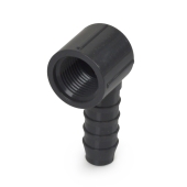 Spears 1/2" Barbed Insert x 1/2" Female NPT 90° PVC Elbow, Sch 40, Gray - Image 3