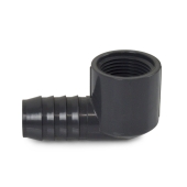 Spears 1" Barbed Insert x 1" Female NPT 90° PVC Elbow, Sch 40, Gray - Image 2