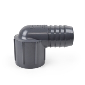 Spears 1-1/4" Barbed Insert x 1-1/4" Female NPT 90° PVC Elbow, Sch 40, Gray - Image 2