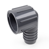 Spears 1-1/4" Barbed Insert x 1-1/4" Female NPT 90° PVC Elbow, Sch 40, Gray - Image 3