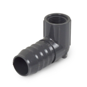Spears 1" Barbed Insert x 1/2" Female NPT 90° PVC Reducing Elbow, Sch 40, Gray - Image 1