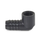 Spears 1" Barbed Insert x 3/4" Female NPT 90° PVC Reducing Elbow, Sch 40, Gray - Image 2