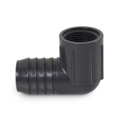 Spears 1-1/4" Barbed Insert x 1" Female NPT 90° PVC Reducing Elbow, Sch 40, Gray - Image 2
