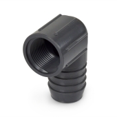 Spears 1-1/4" Barbed Insert x 1" Female NPT 90° PVC Reducing Elbow, Sch 40, Gray - Image 3