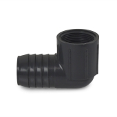 Spears 1-1/2" Barbed Insert x 1-1/4" Female NPT 90° PVC Reducing Elbow, Sch 40, Gray - Image 2