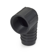 Spears 1-1/2" Barbed Insert x 1-1/4" Female NPT 90° PVC Reducing Elbow, Sch 40, Gray - Image 3