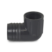 Spears 2" Barbed Insert x 1-1/2" Female NPT 90° PVC Reducing Elbow, Sch 40, Gray - Image 2