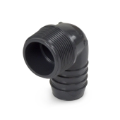 Spears 1-1/4" Barbed Insert x 1-1/4" Male NPT 90° PVC Elbow, Sch 40, Gray - Image 3