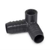 Spears 1" Barbed Insert x 1/2" Female NPT Side Outlet 90° PVC Elbow, Sch 40, Gray - Image 2