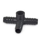 Spears 3/4" Barbed Insert x 1/2" Female NPT Side Outlet PVC Tee, Sch 40, Gray - Image 2