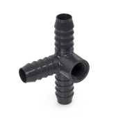 Spears 3/4" Barbed Insert x 1/2" Female NPT Side Outlet PVC Tee, Sch 40, Gray - Image 3