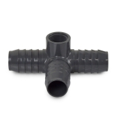 Spears 1" Barbed Insert x 1/2" Female NPT Side Outlet PVC Tee, Sch 40, Gray - Image 2