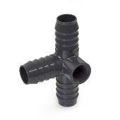 Spears 1" Barbed Insert x 1/2" Female NPT Side Outlet PVC Tee, Sch 40, Gray - Image 3