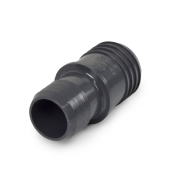 Spears 1-1/2" x 1-1/4" Barbed Insert PVC Reducing Coupling, Sch 40, Gray - Image 1