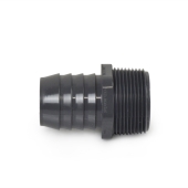 Spears 1-1/4" Barbed Insert x 1-1/4" Male NPT Threaded PVC Adapter, Sch 40, Gray - Image 2