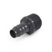 Spears 3/4" Barbed Insert x 1" Male NPT Threaded PVC Reducing Adapter, Sch 40, Gray - Image 1