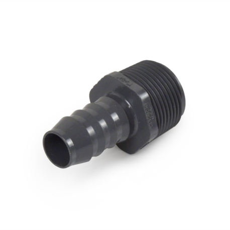 Spears 3/4" Barbed Insert x 1" Male NPT Threaded PVC Reducing Adapter, Sch 40, Gray