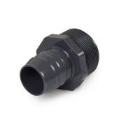 Spears 1-1/4" Barbed Insert x 1-1/2" Male NPT Threaded PVC Reducing Adapter, Sch 40, Gray - Image 1