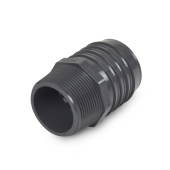 Spears 2" Barbed Insert x 1-1/2" Male NPT Threaded PVC Reducing Adapter, Sch 40, Gray - Image 1