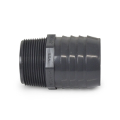 Spears 2" Barbed Insert x 1-1/2" Male NPT Threaded PVC Reducing Adapter, Sch 40, Gray - Image 2