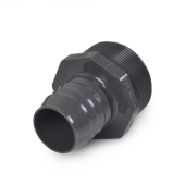 Spears 1-1/2" Barbed Insert x 2" Male NPT Threaded PVC Reducing Adapter, Sch 40, Gray - Image 1
