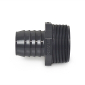 Spears 1-1/2" Barbed Insert x 2" Male NPT Threaded PVC Reducing Adapter, Sch 40, Gray - Image 2