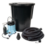 CS-SS Crawl Space Sump Pump Kit w/ 18" x 22" basin, 1/3 HP Sump Pump w/ 25' cord, 24ft Drain Hose & Check Valve, 115V