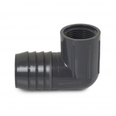 1-1/2" Barbed Insert x 1" Female NPT 90° PVC Reducing Elbow, Sch 40, Gray Spears