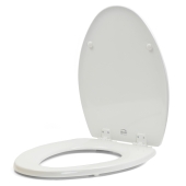Bemis Bemis 1500EC (White) Economy Molded Wood Elongated Toilet Seat - Image 3