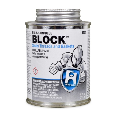 Hercules Block Thread & Gasket Sealant w/ Brush Cap, 8 oz (1/2 pint)