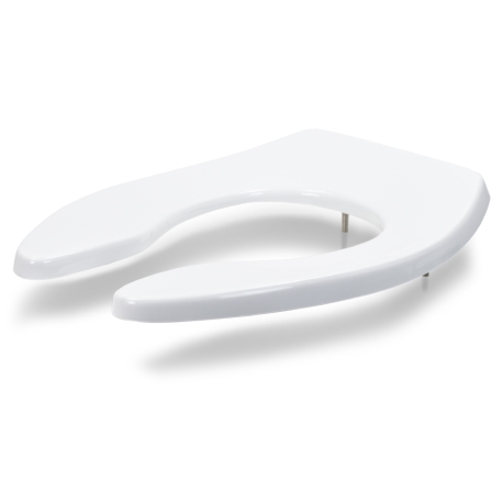 Bemis Bemis 1655SSCT White Comm. Plastic Elongated Toilet Seat w/ Self-Sustaining Check Hinges, Extra Heavy-Duty