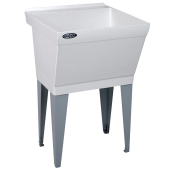 Mustee 23" x 23.5" x 14.38" Utilatub Laundry Sink/Tub w/ Scrub Board, Single Compartment, Floor Standing, DuraStone - Image 1