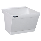 Mustee 23" x 23.5" x 14.38" Utilatub Laundry Sink/Tub w/ Scrub Board, Single Compartment, Wall-Mount, DuraStone - Image 1