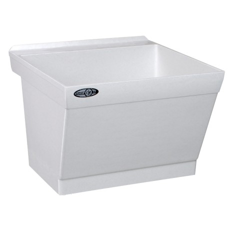Mustee 23" x 23.5" x 14.38" Utilatub Laundry Sink/Tub w/ Scrub Board, Single Compartment, Wall-Mount, DuraStone