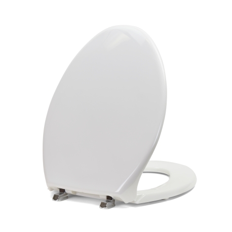 Bemis Bemis 1900SS Commerical Plastic Elongated Toilet Seat w/ Self-Sustaining Stainless Steel Hinges, Heavy-Duty