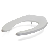 Bemis Bemis 1955CT (White) Commerical Plastic Elongated Toilet Seat w/ Check Hinges, Heavy-Duty - Image 1