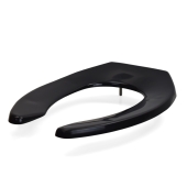 Bemis Bemis 1955CT (Black) Commerical Plastic Elongated Toilet Seat w/ Check Hinges, Heavy-Duty - Image 1