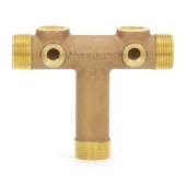 Boshart 1" MPT x 3-5/8" Solid Brass Short Well Tank Tee (Lead-Free) - Image 2