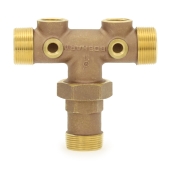 Boshart 1-1/4" MPT x 4-1/2" Union Brass Short Well Tank Tee (Lead-Free) - Image 2