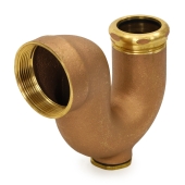Everhot 2" FNPT x 1-1/2" Tubular Cast Brass NY Reg (Code Compliant) P-Trap w/ Cleanout - Image 2