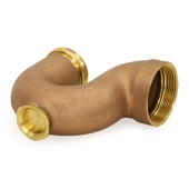 Everhot 2" FNPT x 1-1/2" Tubular Cast Brass NY Reg (Code Compliant) P-Trap w/ Cleanout - Image 3